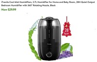 2.7L Humidifiers for Bedroom Large Room, Cool Mise