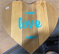 Beautiful Large Wooden "Love" Heart Decor NEW