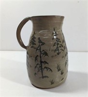 2001 Pigeon Switch Pottery Pitcher green pine