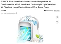 TINGOR Blast Portable Air Cooler, Personal Evaporm
