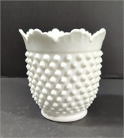 Vintage Unmarked Fenton Hobnail Milk Glass