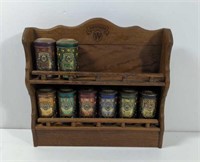 Vintage 1997 Watkins Spice Rack With Tin