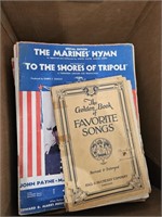 Old song & hymn books large box, dance, piano,