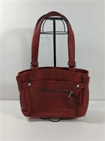 Tignanello Red Leather Shoulder Purse