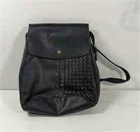 Leather Fashion Black Back pack Purse