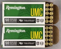 (2x) 50 Rnds Remington 115Gr FMJ 9mm Luger