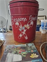 Christmas bucket w/ lid, snake, soil kit and t