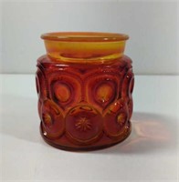Vintage LE Smith Moon and Stars Amberina Canister
