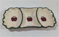 Apple Spongeware divided Dish ceramic