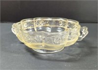 Vintage 1950's Jeannette Glass Aztec Rose Bowl