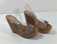 Clear comfort Steve Madden Wedge size 7