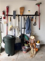 Garage Equipment, Mops, Shovel, Trash Can