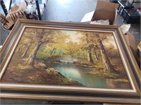 Framed Art " River in Forest" 43.5" x 31.5"