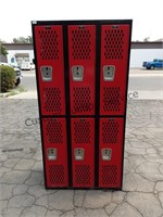 6 Door Metal Locker 6'x3'x18"