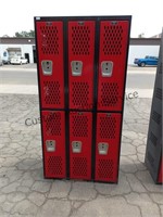 6 Door Metal Locker 6'x3'x18"