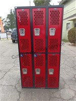 6 Door Metal Locker 6'x3'x18"