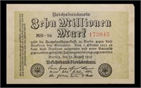 1923 Germany 10 Million Mark Post-WWI Hyperinflati