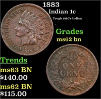 1883 Indian Cent 1c Grades Select Unc BN