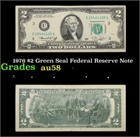 1976 $2 Green Seal Federal Reserve Note Grades Cho