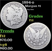 1894-o Morgan Dollar $1 Grades f, fine