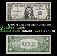 1935C $1 Blue Seal Silver Certificate Grades Choic