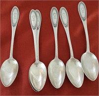 B - LOT OF 6 SILVER SPOONS (L203)