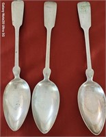 B - LOT OF 3 SILVER SPOONS (L205)
