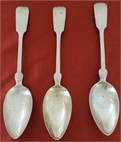 B - LOT OF 3 SILVER SPOONS (L206)