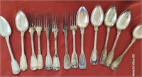 B - LOT OF SILVER SPOONS & FORKS (L207)