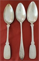 B - LOT OF 3 SILVER SPOONS (L209)