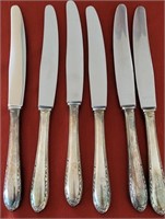 B - LOT OF 6 SILVER KNIVES (L211)