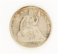 Coin 1854-O w Arrows, Liberty Seated, VF