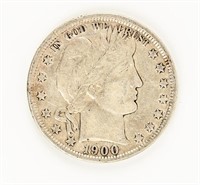 Coin Rare 1900 Barber Half Dollar, XF