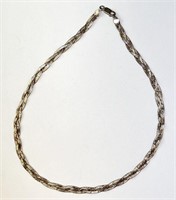 Vintage Italian Sterling Weaved Necklace 11 Grams