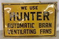 Hunter barn fans tin sign