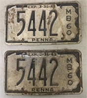 2 Pennsylvania MB 60 plates