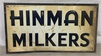 Hinman Milkers tin sign