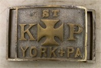 Brass York PA belt buckle