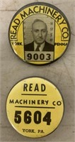 Two Read Machine Co Employee Badges