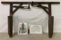 Double wooden hand corn planter.Patented 1855