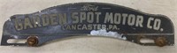 Garden Spot Motor Co,Ford License Plate Top