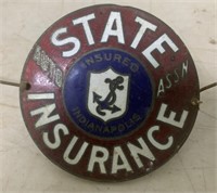 Metal State Insurance Emblem for Automoblle