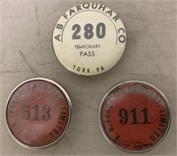 (3) A.B.Farquhar Badges,Temporary Pass