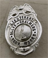 Lieutenant Allis-Chalmers,York Works Badge