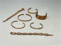 assorted Copper bracelets