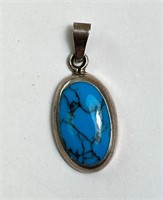 Sterling Turquoise Pendant (Mexico) 2 Grams
