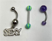 Sterling Belly Rings (All 1 Lot)