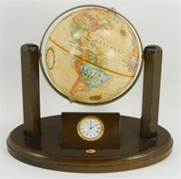 Globe on Stand with Clock - Made in USA