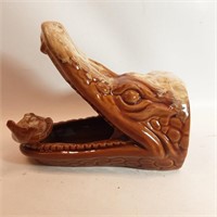 Muskie or crocodile ashtray