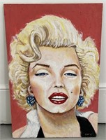 (QR) Marilyn Monroe Oil Board on Wood Board